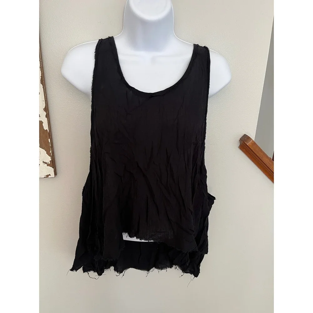 Intimately Free People Black Oversized Guaze Tank Top‎ Size XS